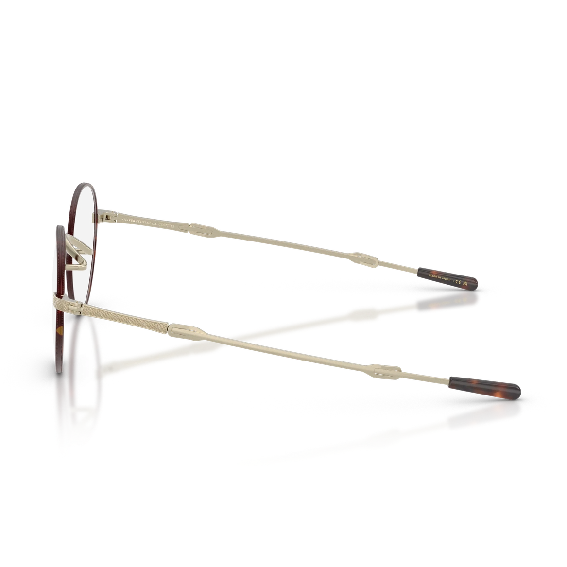 Lunettes de vue Oliver Peoples Kinston or brossé et écaille - vue de profil