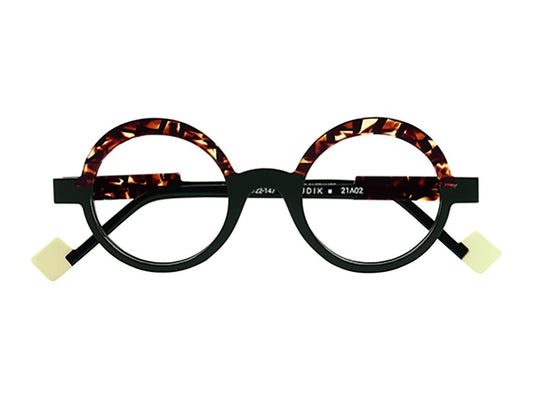 Lunettes de vue Anne et Valentin Ludik acétate écaille et noir - vue de face