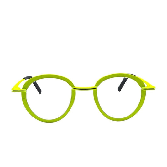 Lunettes de vue THEO Sensational titane jaune - vue de face