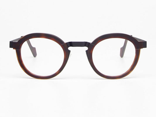 Lunettes de vue Anne et Valentin Odilon acétate écaille et métal noir - vue de face