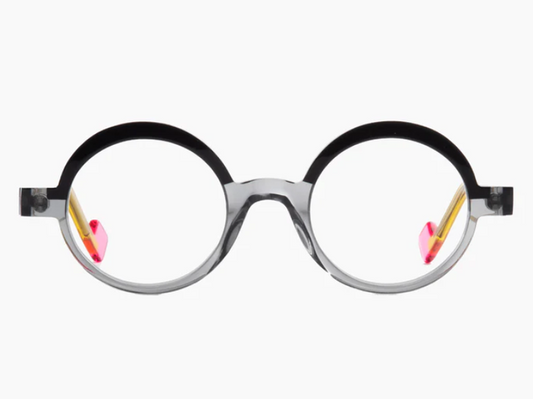 Lunettes de vue Anne et Valentin Ludik acétate gris et noir - vue de face