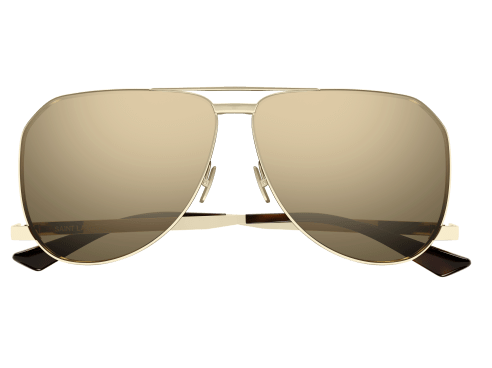 Lunettes de soleil Saint Laurent SL 690 Dust métal or et brun - vue de face