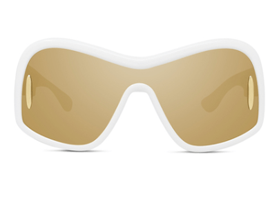 Lunettes de soleil Loewe LW40131I acétate blanc et métal or - vue de face