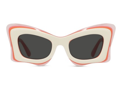 Lunettes de soleil Loewe LW40140U acétate blanc et nude - vue de face