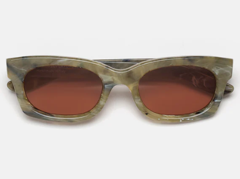 Lunettes de soleil Retrosuperfuture Ambos acétate vert marbré Roccia