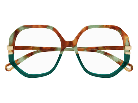 Lunettes de soleil Chloé CH0107O bio-acétate écaille et bleu - vue de face