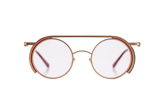 Lunettes de vue Gamine East Village acier doré et rouge