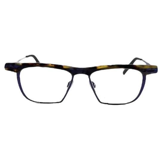 Lunettes de vue THEO Viazi titane violet et acétate écaille - vue de face