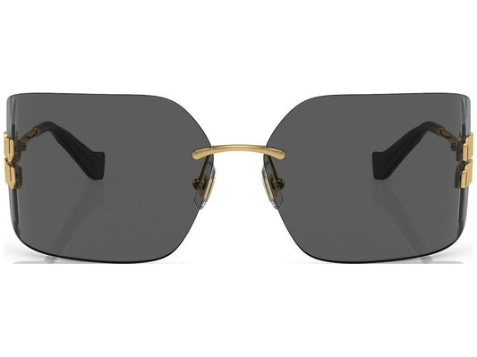 Lunettes de soleil Miu Miu MU 54YS métal noir doré masque - vue de face