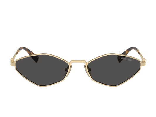 Lunettes de soleil Miu Miu MU 56ZS métal pâle doré - vue de face