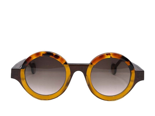 Lunettes de soleil THEO Kubisme acétate écaille - vue de face