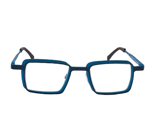 Lunettes de vue THEO Eye Witness Y titane bleu - vue de face