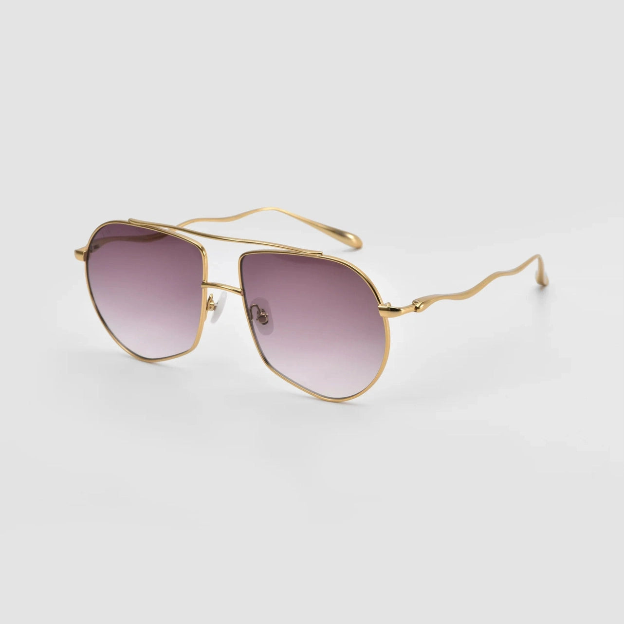 Lunettes de soleil For Art's Sake Lines métal doré plaqué or - vue de profil