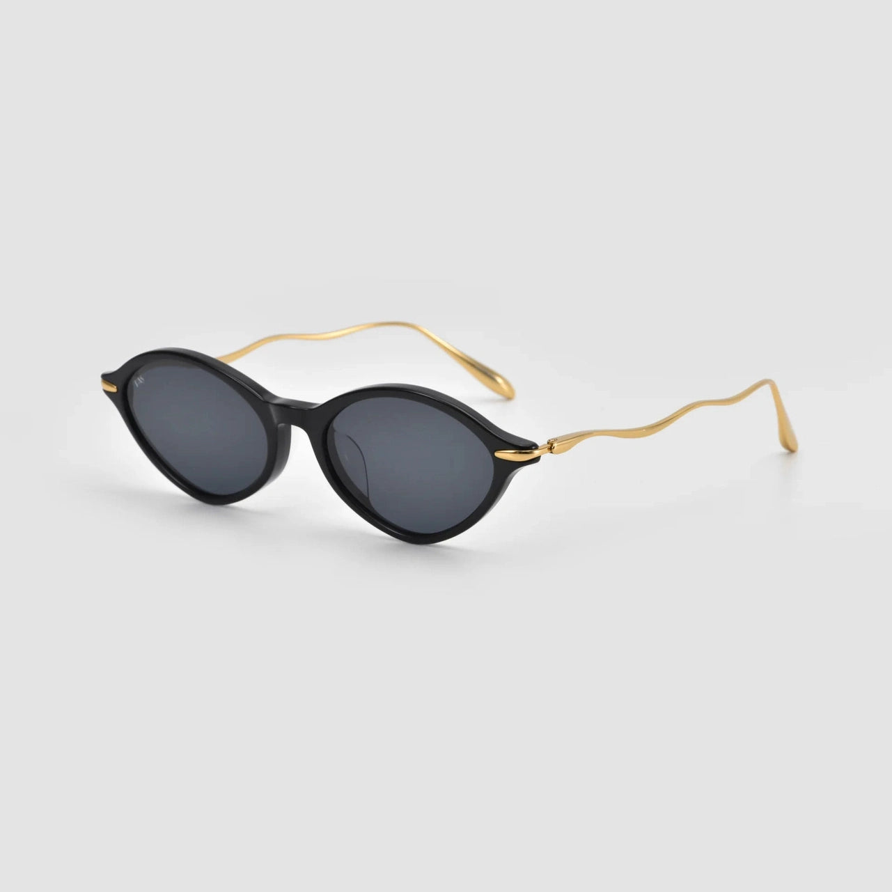 Lunettes de soleil For Art's Sake Totto métal doré et acétate noir - vue de profil