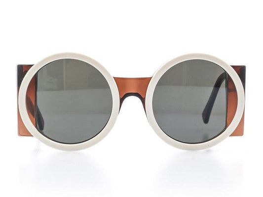 Lunettes de soleil Shelter Amalfi acétate marron et blanc - vue de face