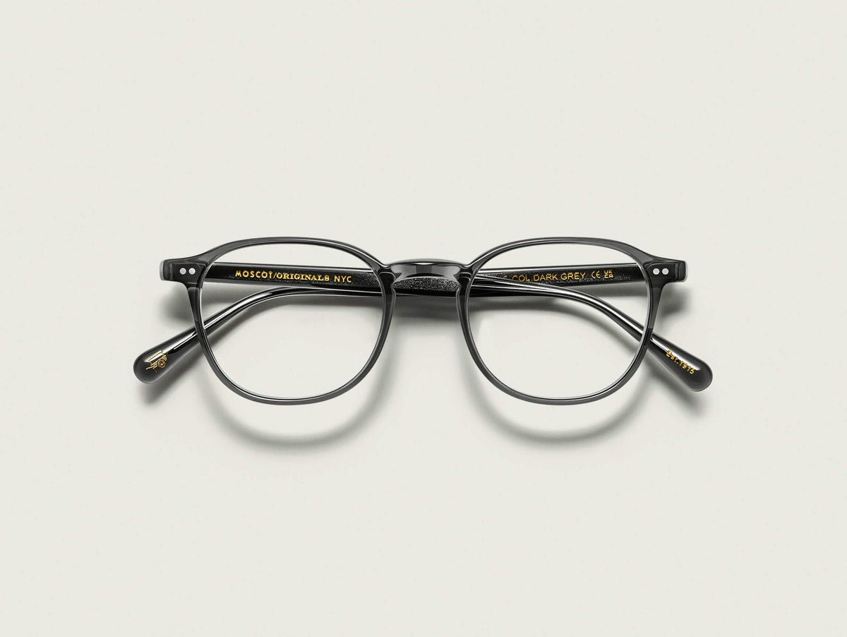 Moscot Arthur Dark Grey (gris foncé) - vue pliée de face (visuel officiel)