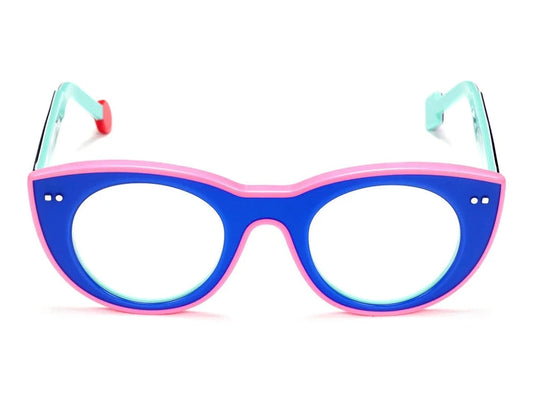 Lunettes de vue Sabine Be Cute Line acétate rose et bleu - vue de face