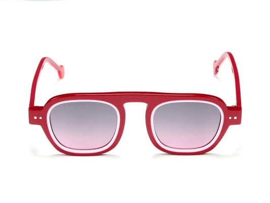 Lunettes de soleil Sabine Be Be Factory Sun acétate rouge et rose - vue de face