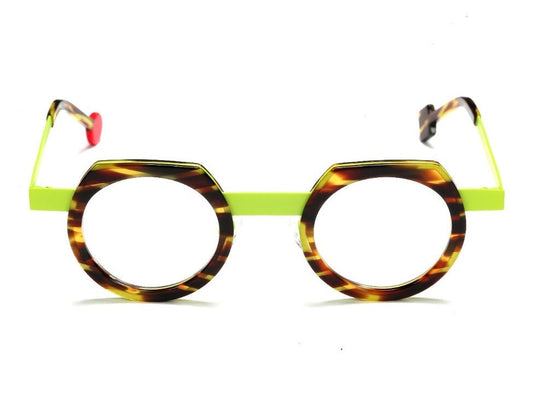 Lunettes de vue Sabine Be Be Twist acétate écaille et jaune - vue de face