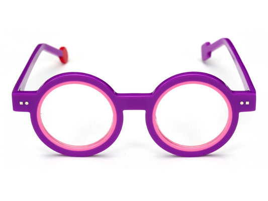 Lunettes de vue Sabine Be Be Addict acétate violet et rose - vue de face