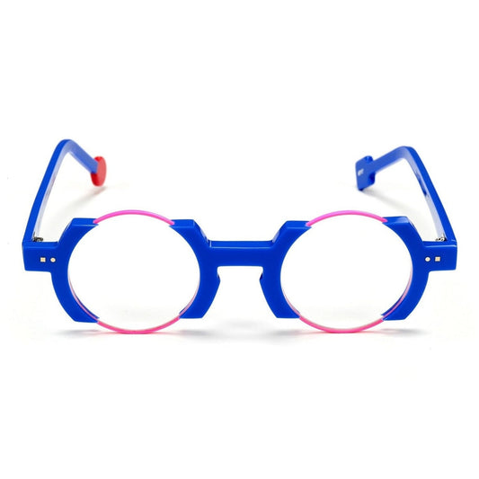 Lunettes de vue Sabine Be Be Balloon acétate bleu majorelle et rose - vue de face