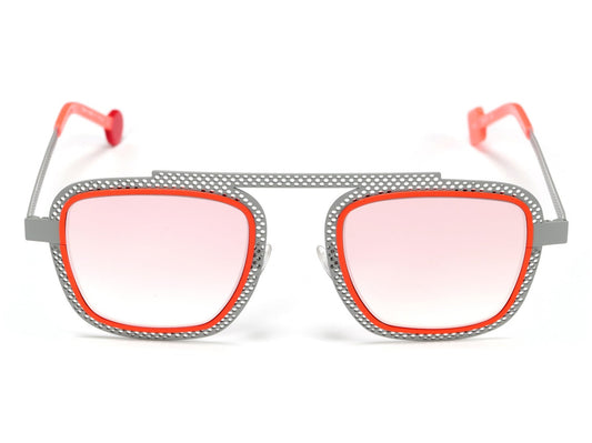 Lunettes de soleil Sabine Be Be Boyish Hole Sun métal rouge et gris - vue de face