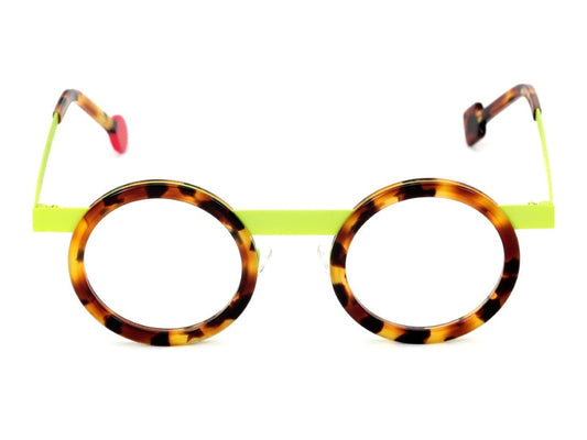 Lunettes de vue Sabine Be Be Gipsy acétate écaille et métal vert - vue de face