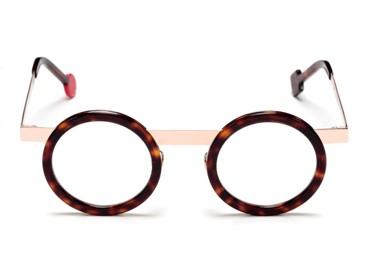 Lunettes de vue Sabine Be Be Gipsy acétate écaille et or rose - vue de face