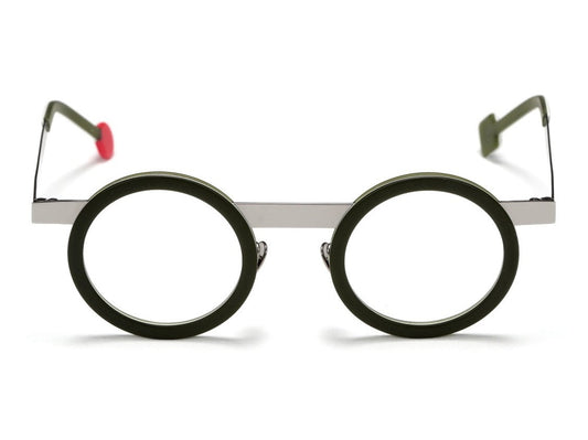 Lunettes de vue Sabine Be Be Gipsy acétate vert foncé et métal - vue de face