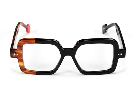 Lunettes de vue Sabine Be Be Glossy acétate noir et écaille - vue de face