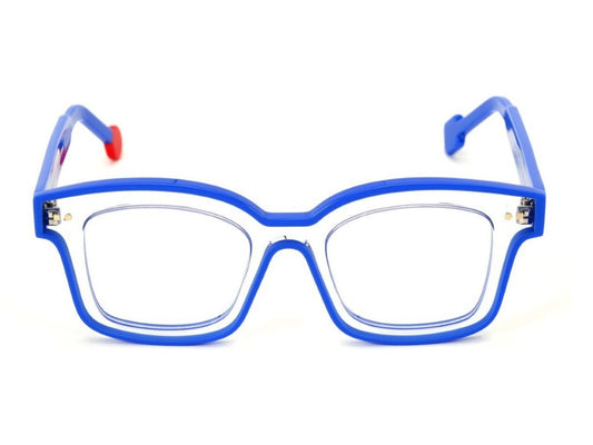Lunettes de vue Sabine Be Idol Line acétate bleu et transparent - vue de face