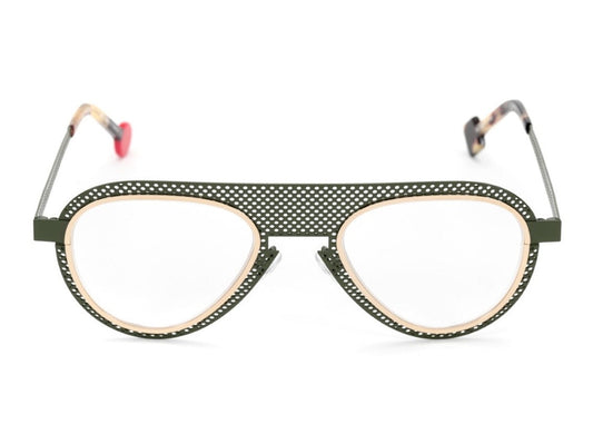 Lunettes de vue Sabine Be Be Legend Hole métal kaki et doré - vue de face
