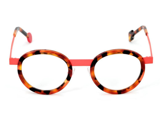 Lunettes de vue Sabine Be Be Lucky acétate écaille et métal orange - vue de face
