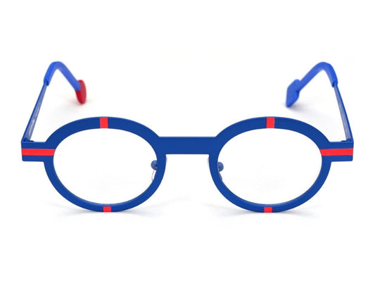 Lunettes de vue Sabine Be Be Zinzin métal bleu et rouge - vue de face