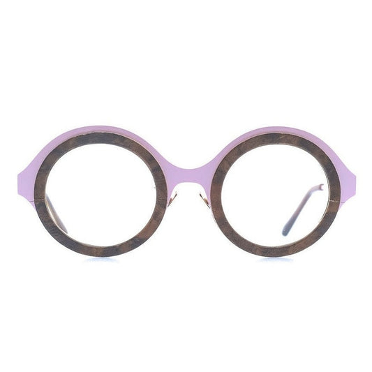 Lunettes de vue Shelter Castille bois et métal rose - vue de face