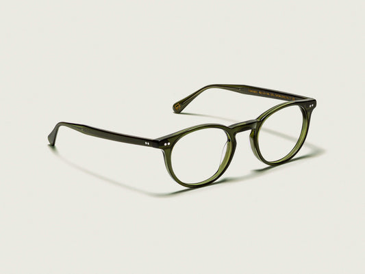 Moscot Frankie Dark Green (vert) - vue trois quarts (visuel officiel)