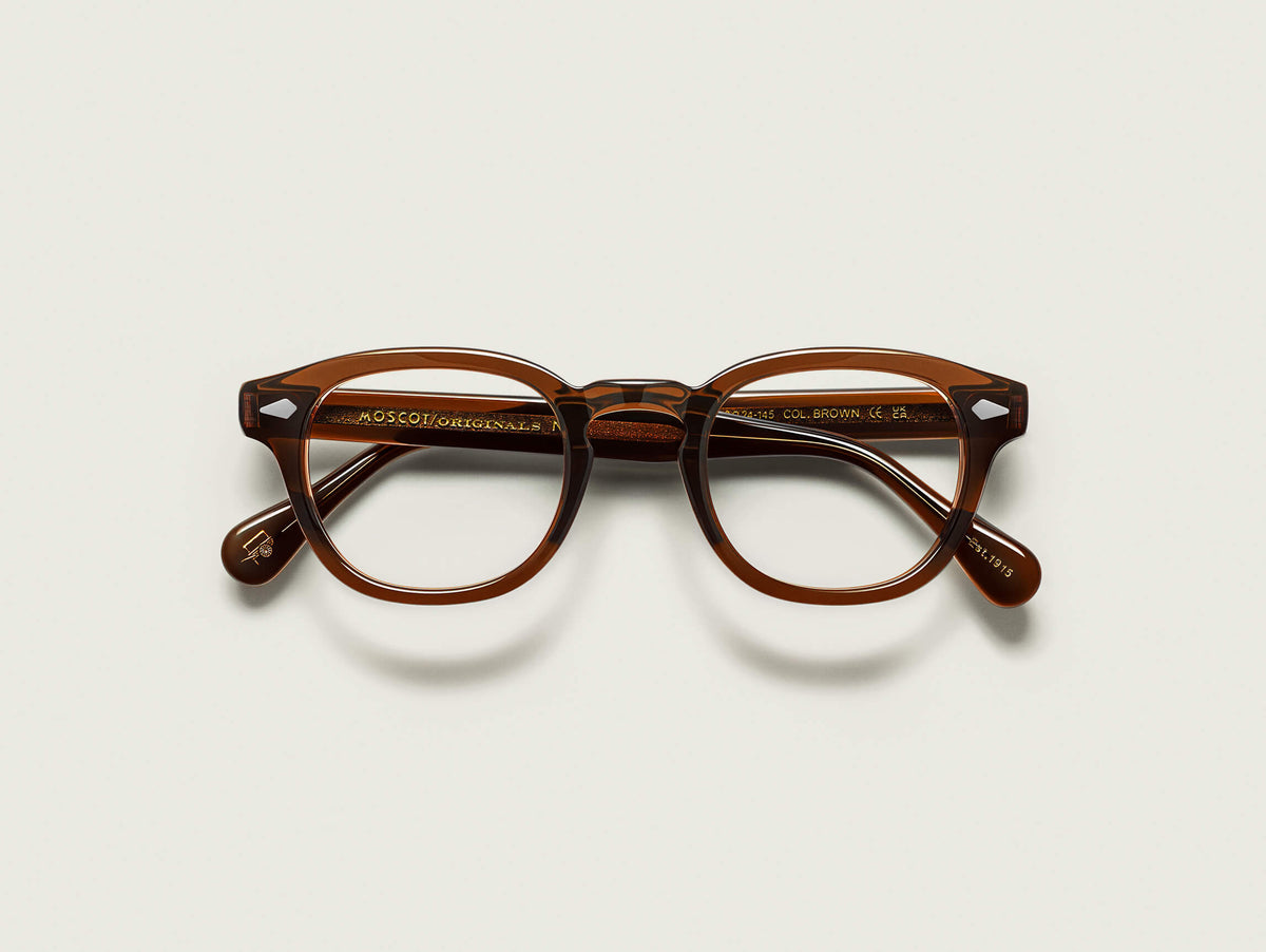 Moscot Lemtosh Brown (marron) - vue pliée de face (visuel officiel)