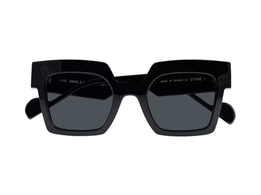 Lunettes de soleil Anne et Valentin Stone acétate noir - vue de face