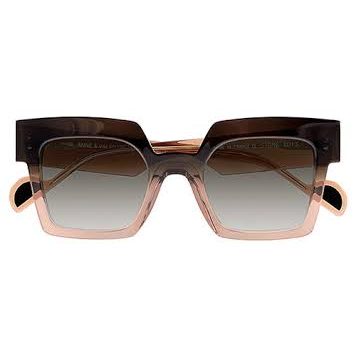 Lunettes de soleil Anne et Valentin Stone acétate noir et beige - vue de face
