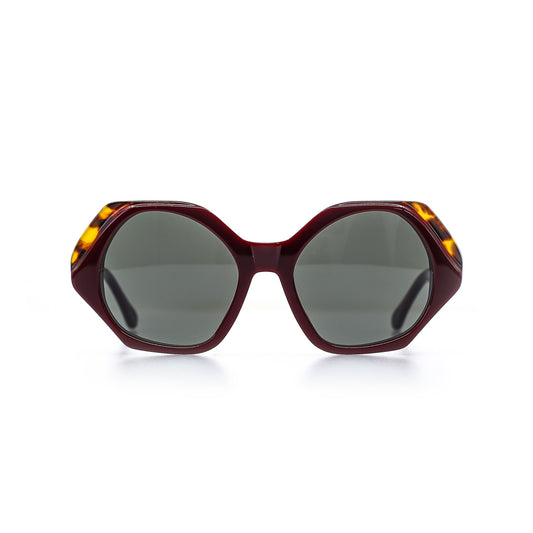 Lunettes de soleil Shelter Vegas acétate écaille et rouge - vue de face