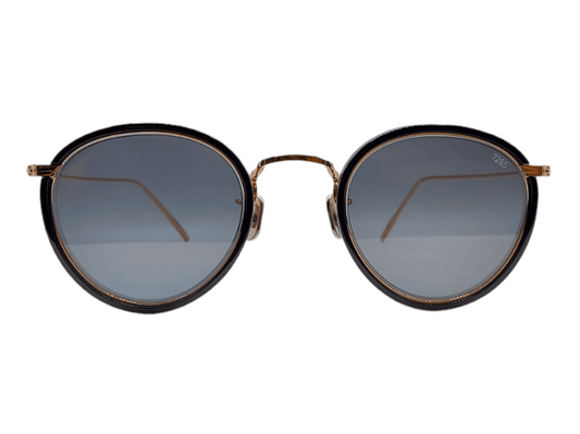 Lunettes de soleil Eyevan 717E titane doré et acétate noir - vue de face