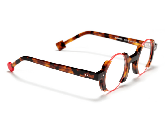 SABINE BE be balloon Ecaille Fauve Brillant / Orange Fluo Satin - Les Belles Lunettes
