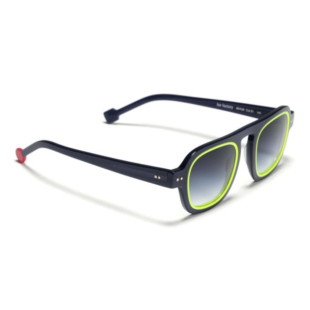 SABINE BE be factory Bleu Marine Brillant / Jaune Fluo Brillant - Les Belles Lunettes