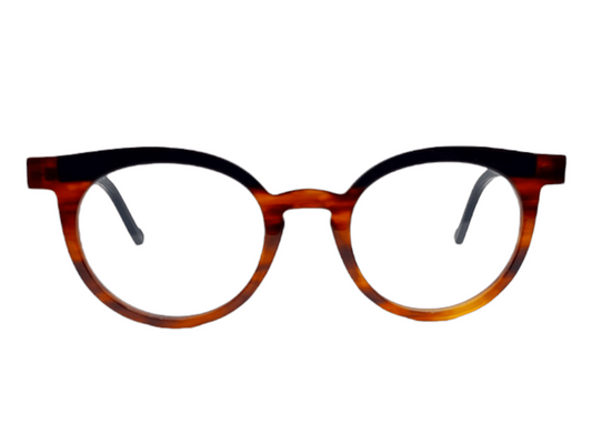 Lunettes de vue Anne et Valentin Level acétate écaille et gris - vue de face