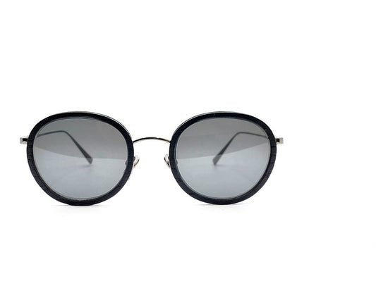 Lunettes de soleil Shelter Andréa bois de frêne et métal argenté - vue de face
