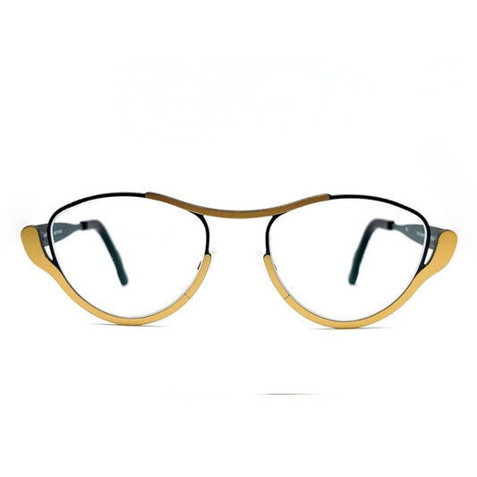 Lunettes de vue THEO x Matali Crasset Jump métal noir et doré - vue de face
