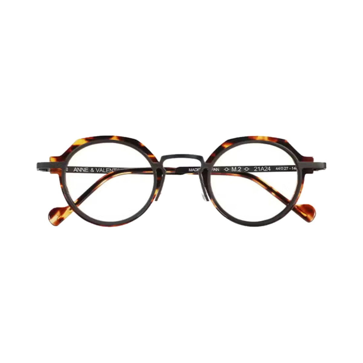 Lunettes de vue Anne et Valentin M2 acétate écaille et métal noir - vue de face