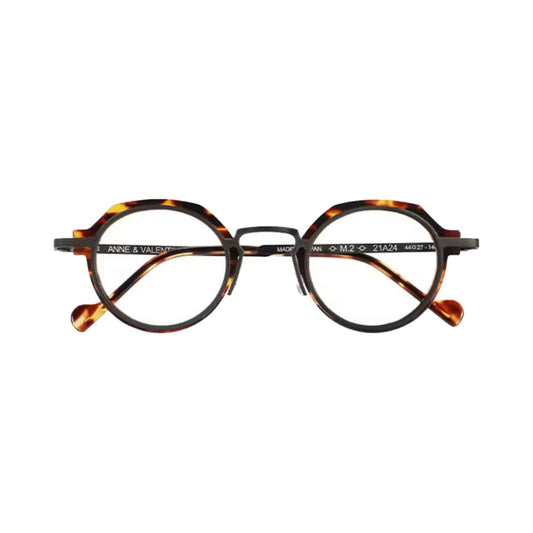 Lunettes de vue Anne et Valentin M2 acétate écaille et métal noir - vue de face