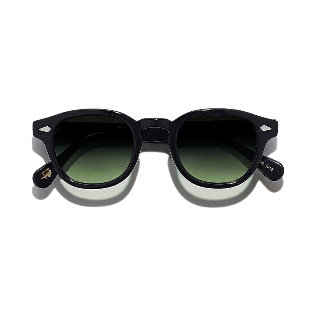 Lunettes de soleil Moscot Lemtosh acétate noir Forest Wood - vue de face