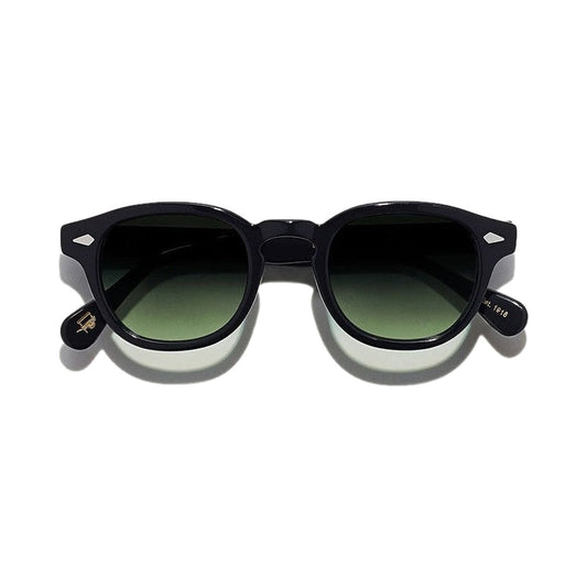 Lunettes de soleil Moscot Lemtosh acétate noir Forest Wood - vue de face